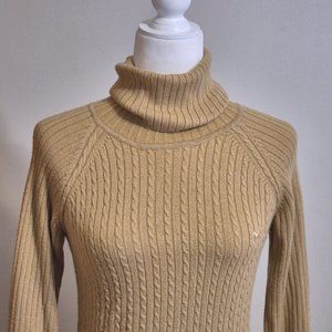 Goode Rider Wool Turtleneck Cable Knit Sweater